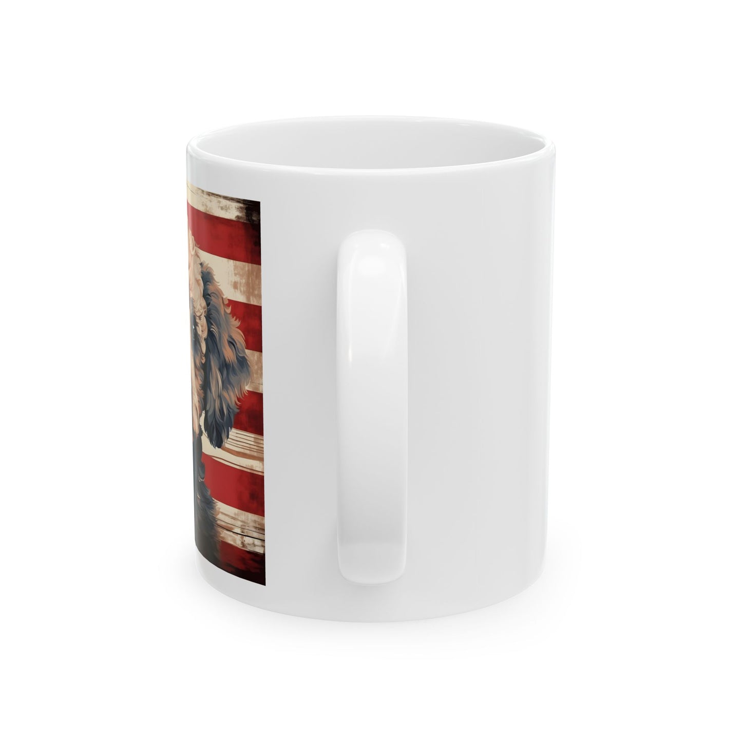 Patriotic Poodle Ceramic Mug, (11oz)