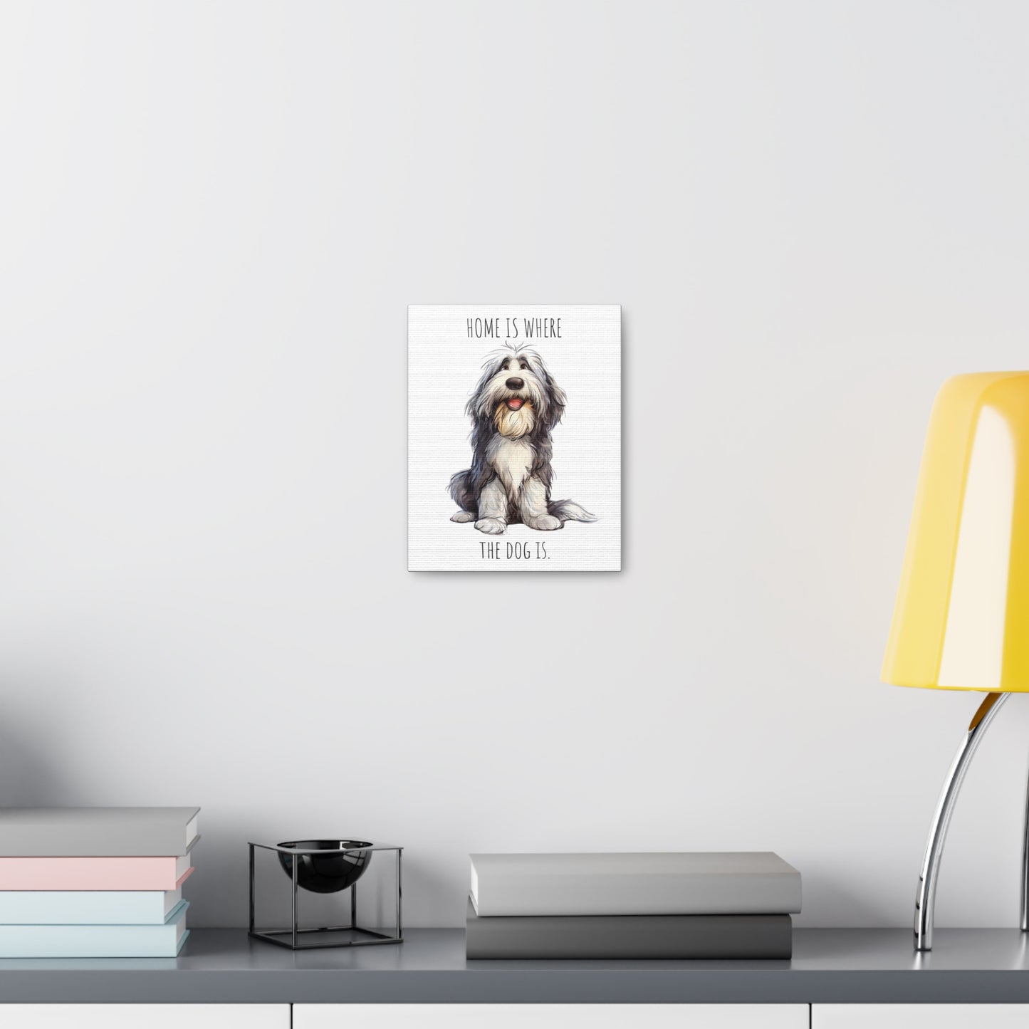 Canvas Gallery Wrap - Shaggy Dog Collection - Home Is Where The Dog Is