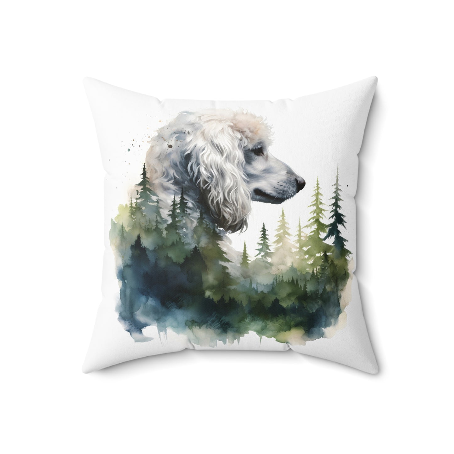 Watercolor Poodle Accent Pillow