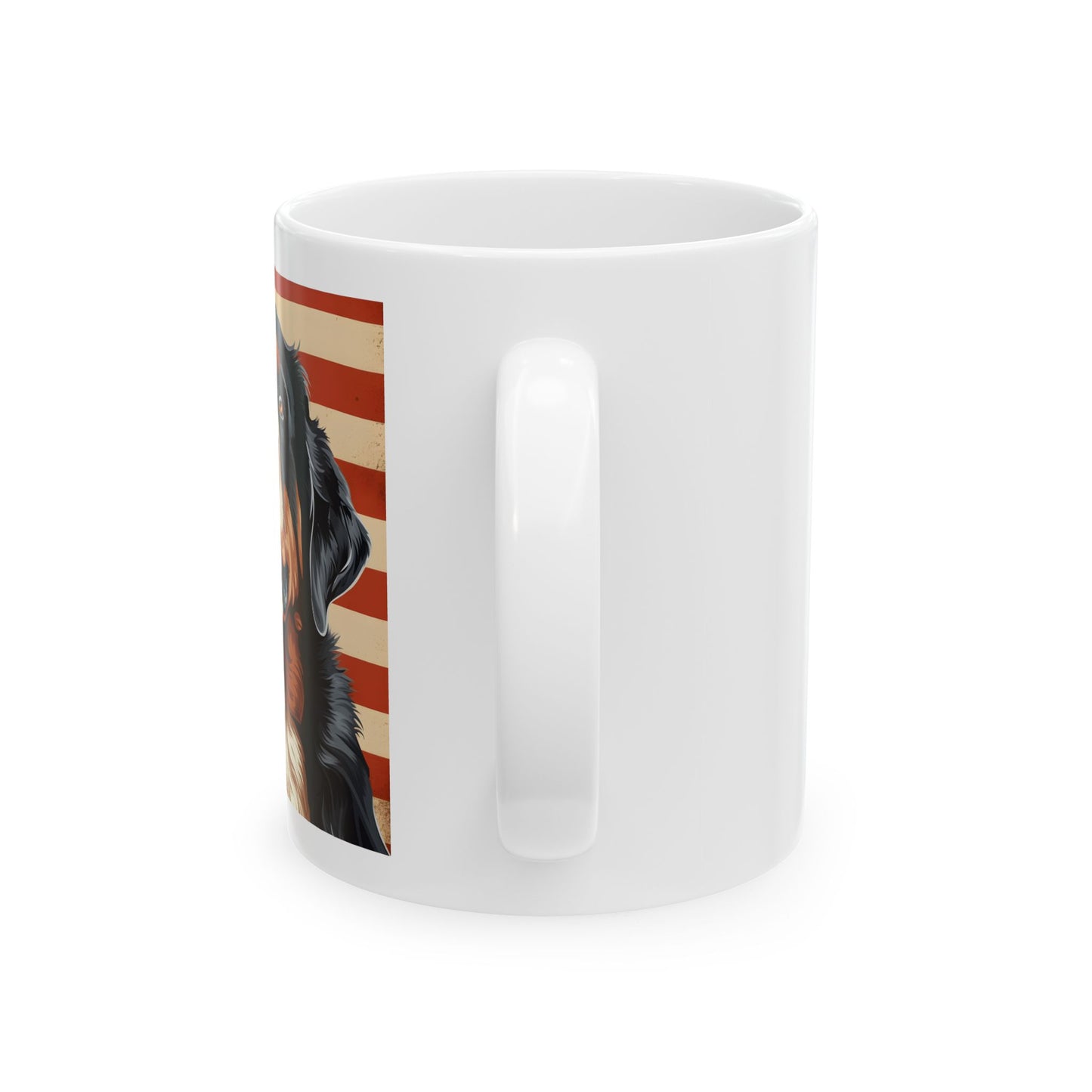 Patriotic Bernese Mountain Dog Ceramic Mug, (11oz)