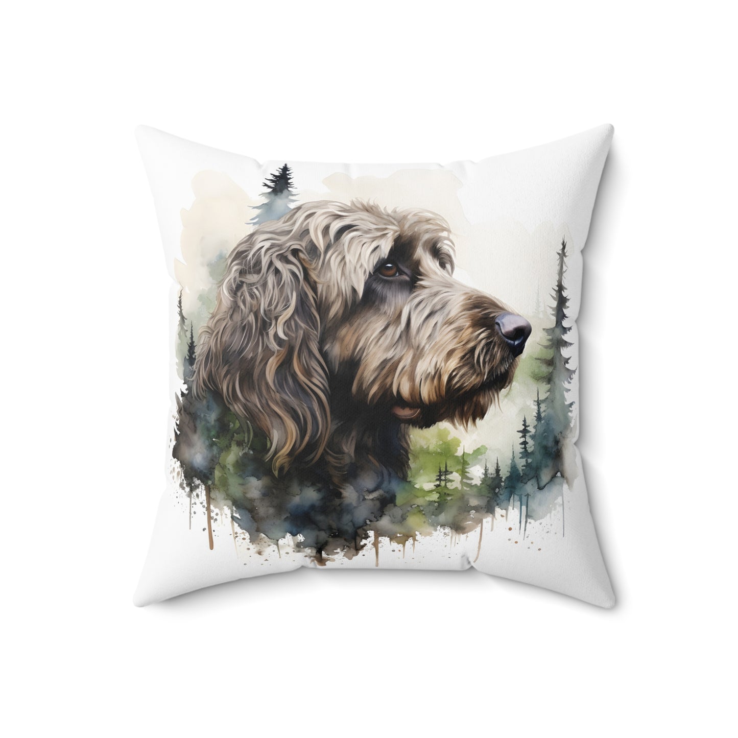 Watercolor Labradoodle Accent Pillow