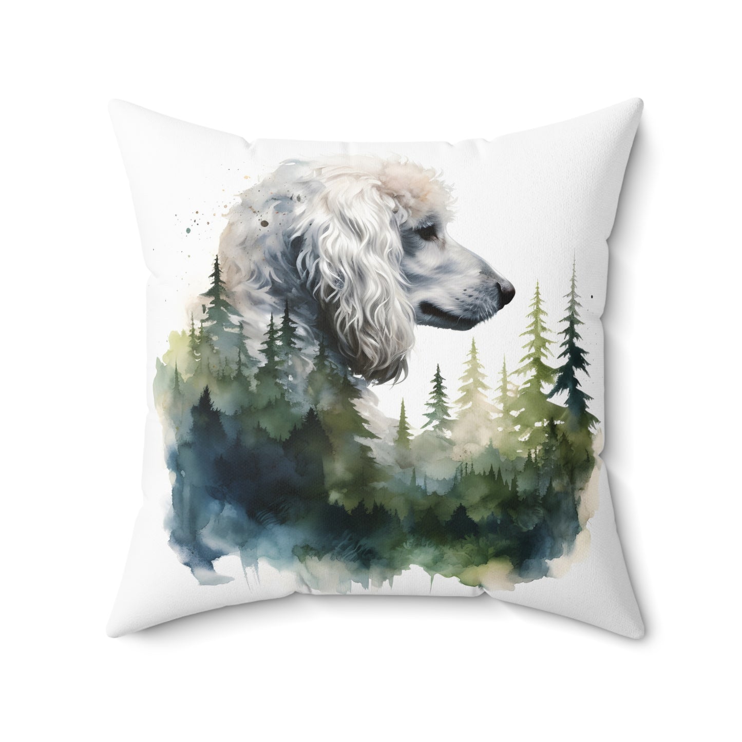 Watercolor Poodle Accent Pillow