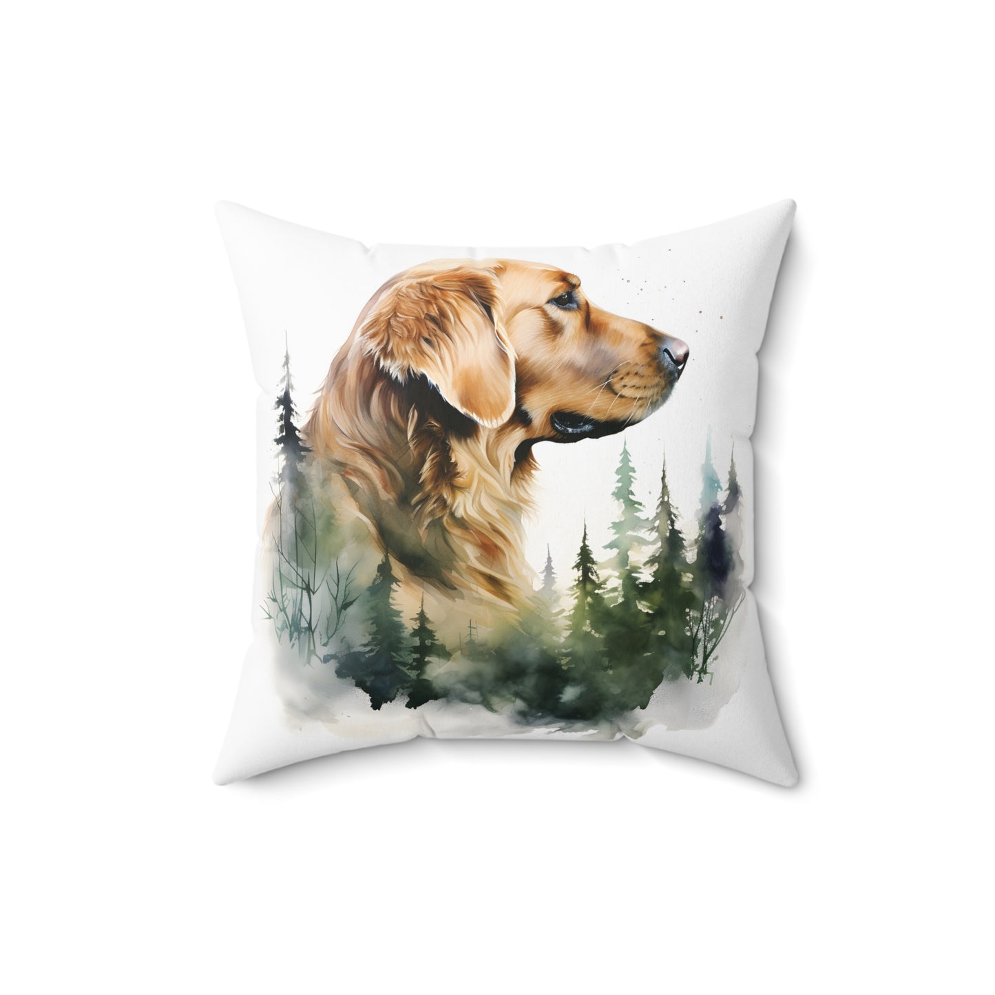 Watercolor Golden Retriever Accent Pillow