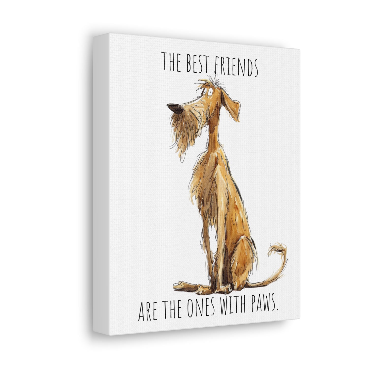 Canvas Gallery Wrap - Shaggy Dog Collection - The Best Friends Are The Ones With Paws