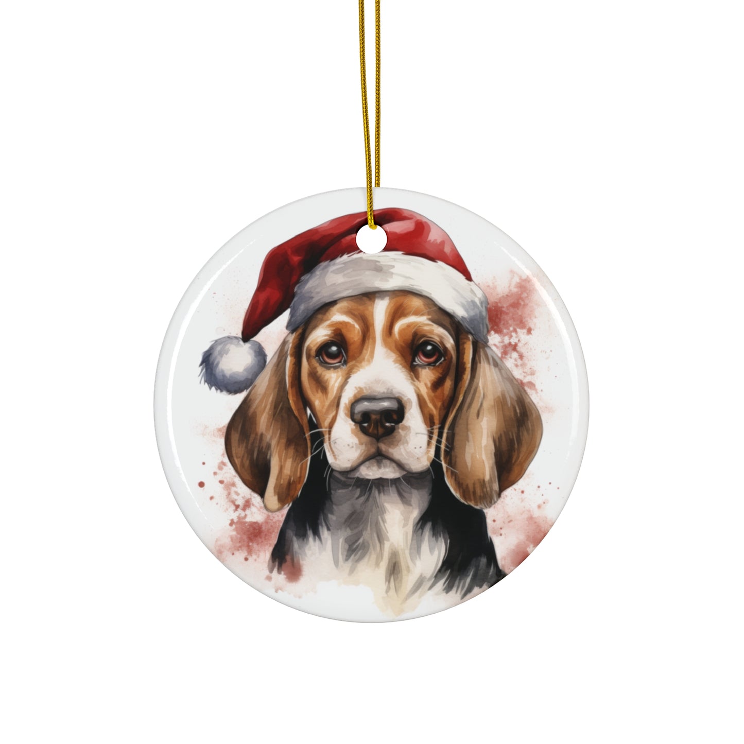 Christmas Ornament - Beagle in Santa Hat