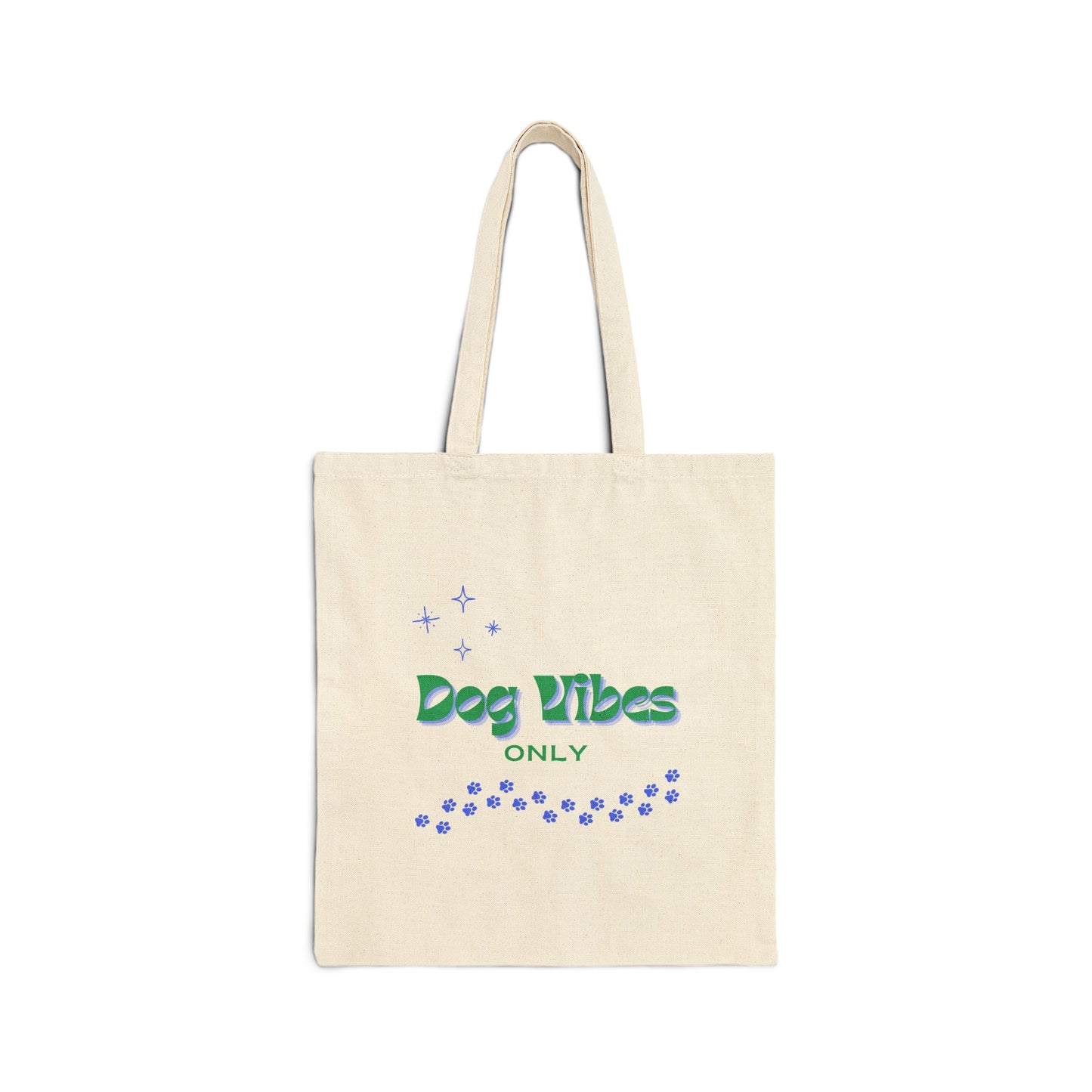 'Dog Vibes Only' Cotton Canvas Tote Bag