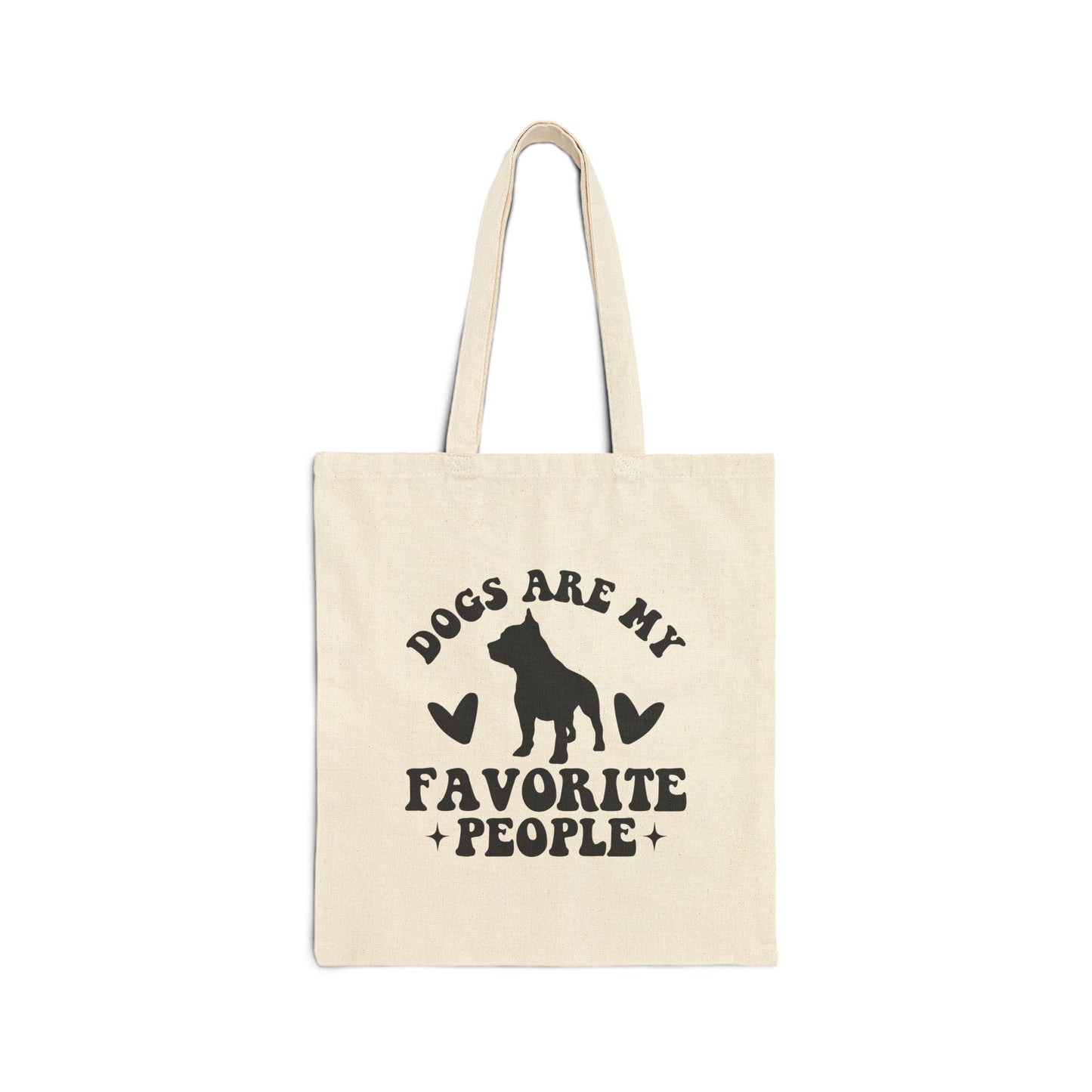 'Dogs Are My Favorite People' Cotton Canvas Tote Bag