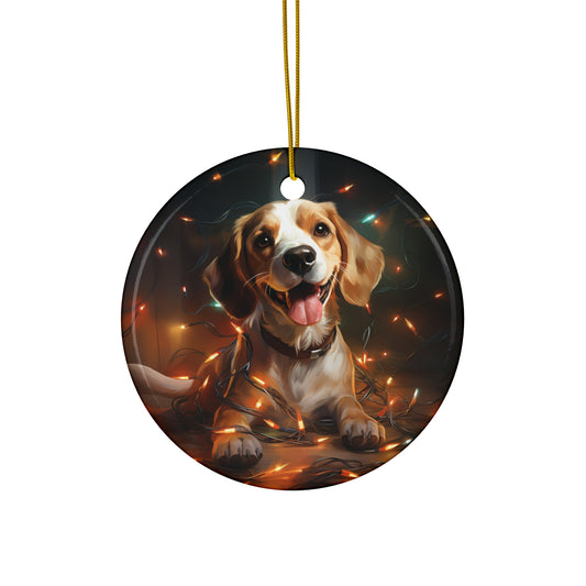 Christmas Ornament - Beagle with Twinkle Lights