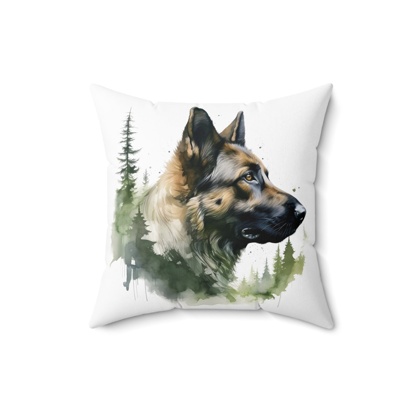 Watercolor German Shepherd Accent Pillow