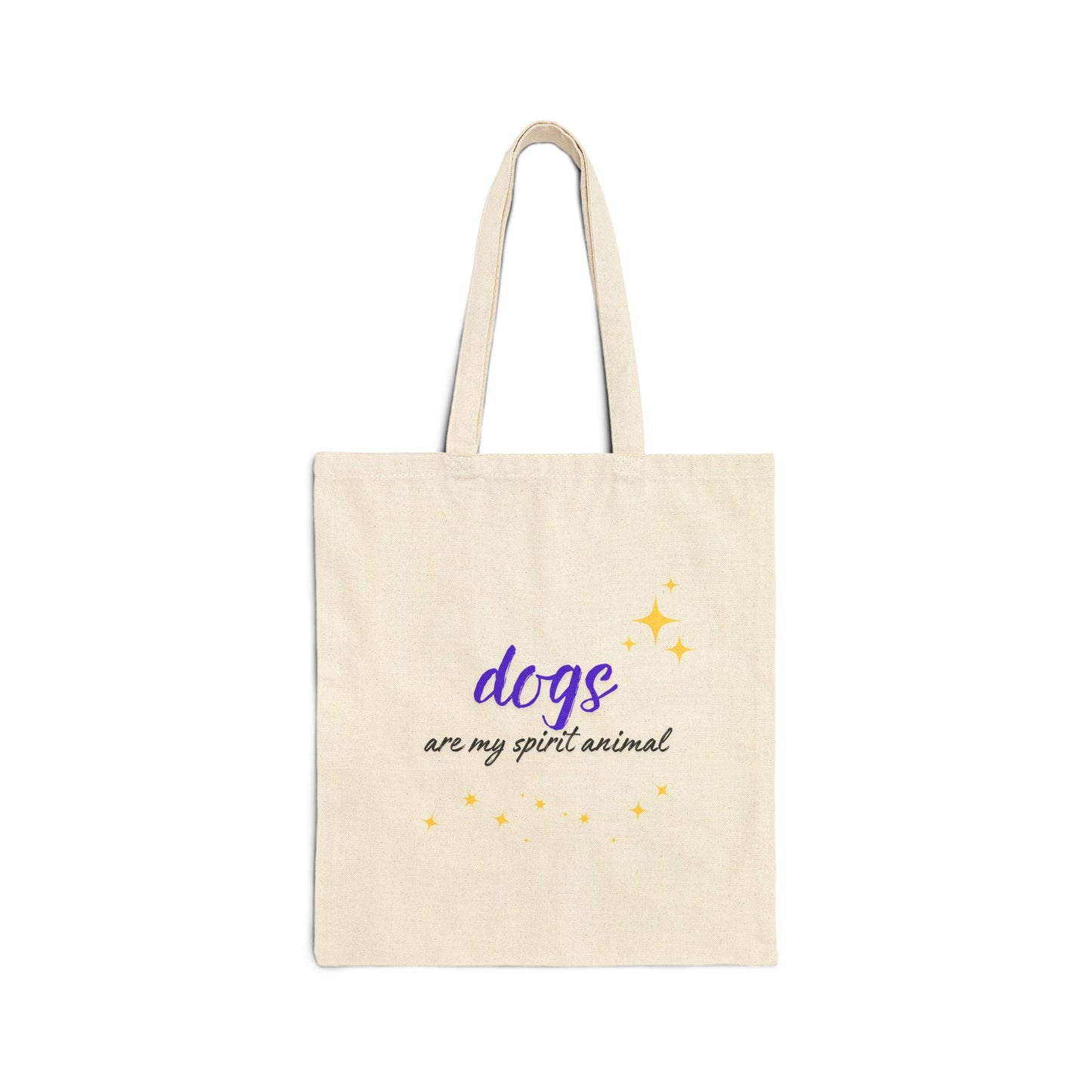 'Dogs Are My Spirit Animal' Cotton Canvas Tote Bag