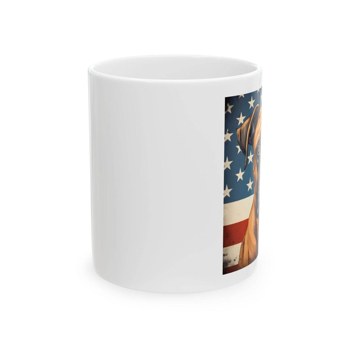 Patriotic Boxer Ceramic Mug, (11oz)