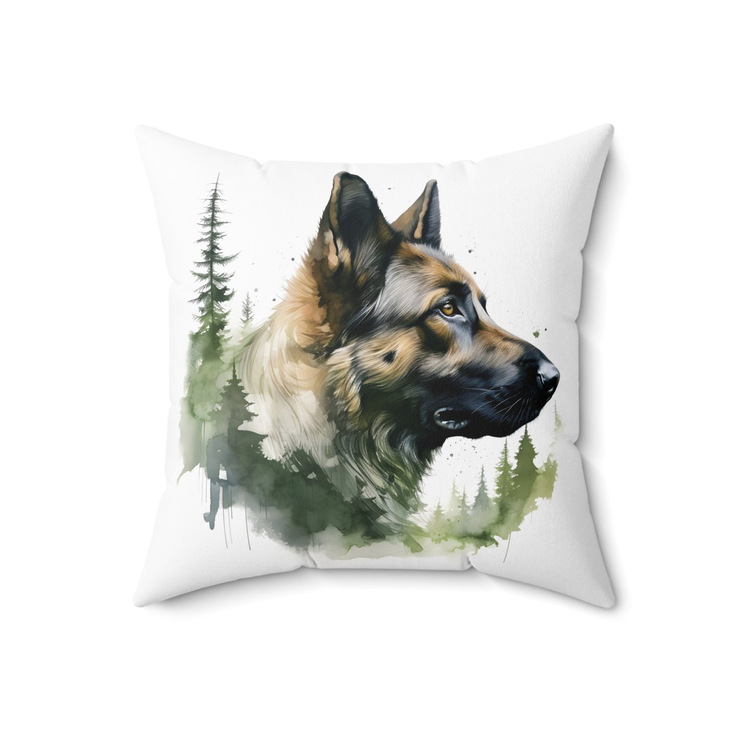 Watercolor German Shepherd Accent Pillow