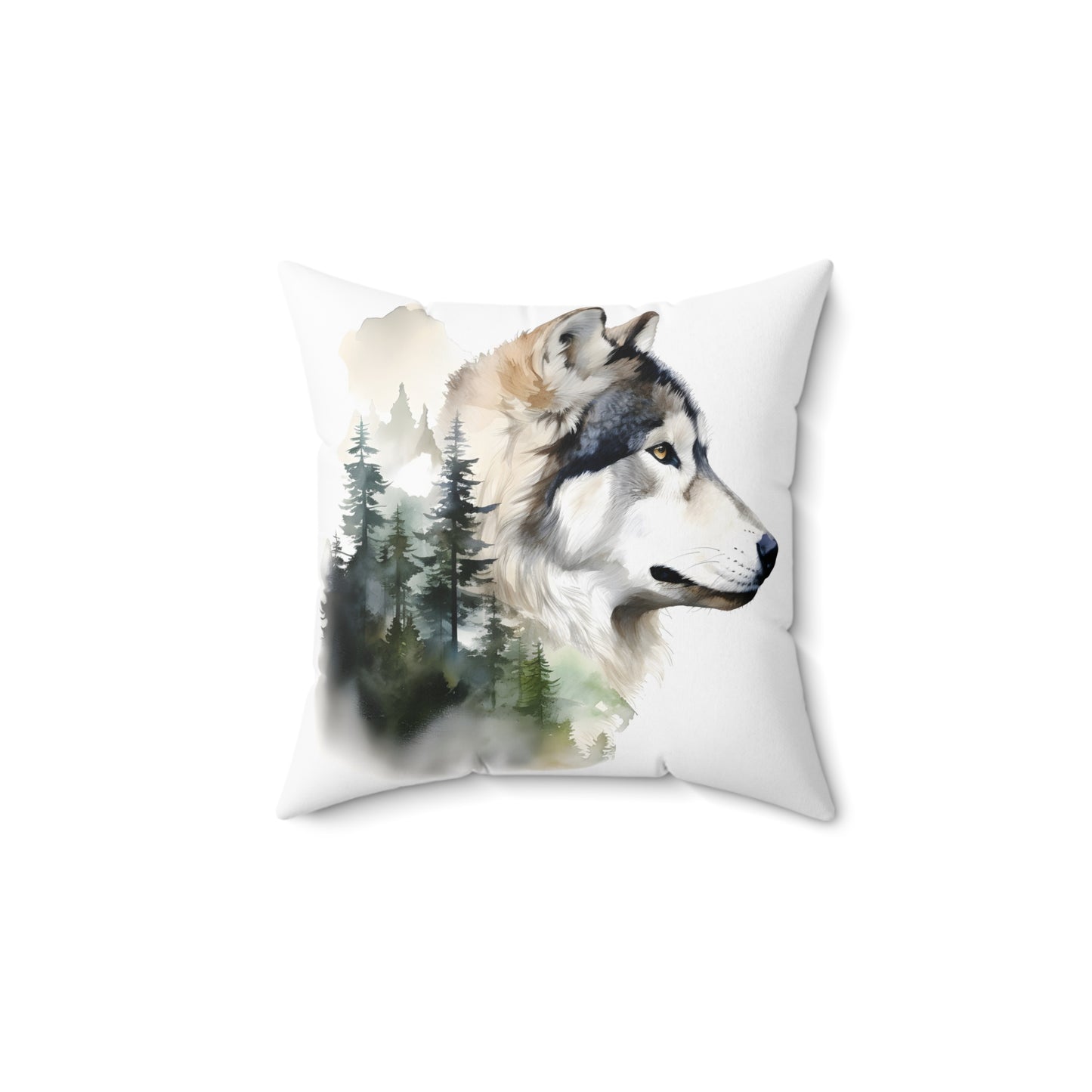 Watercolor Siberian Husky Accent Pillow