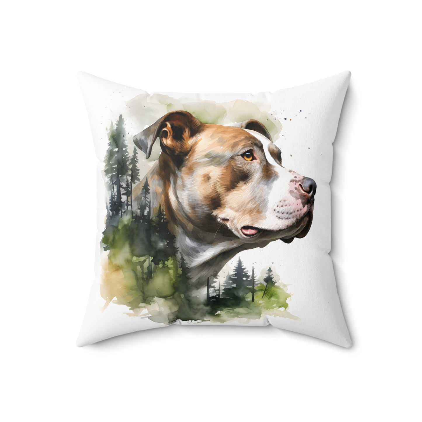 Watercolor Pitbull Accent Pillow