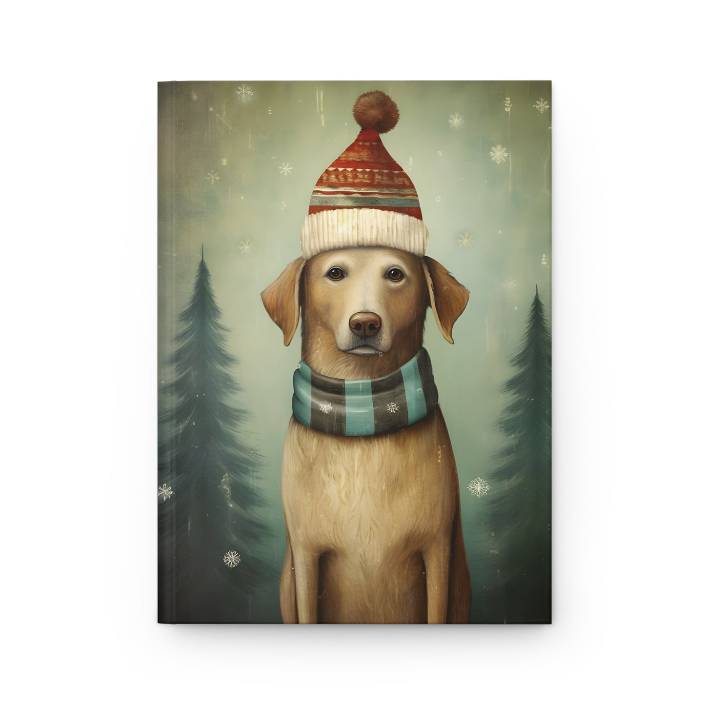 Quirky Christmas Labrador Retriever - Hardcover Journal Notebook