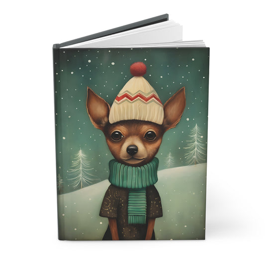 Quirky Christmas Chihuahua - Hardcover Journal Notebook