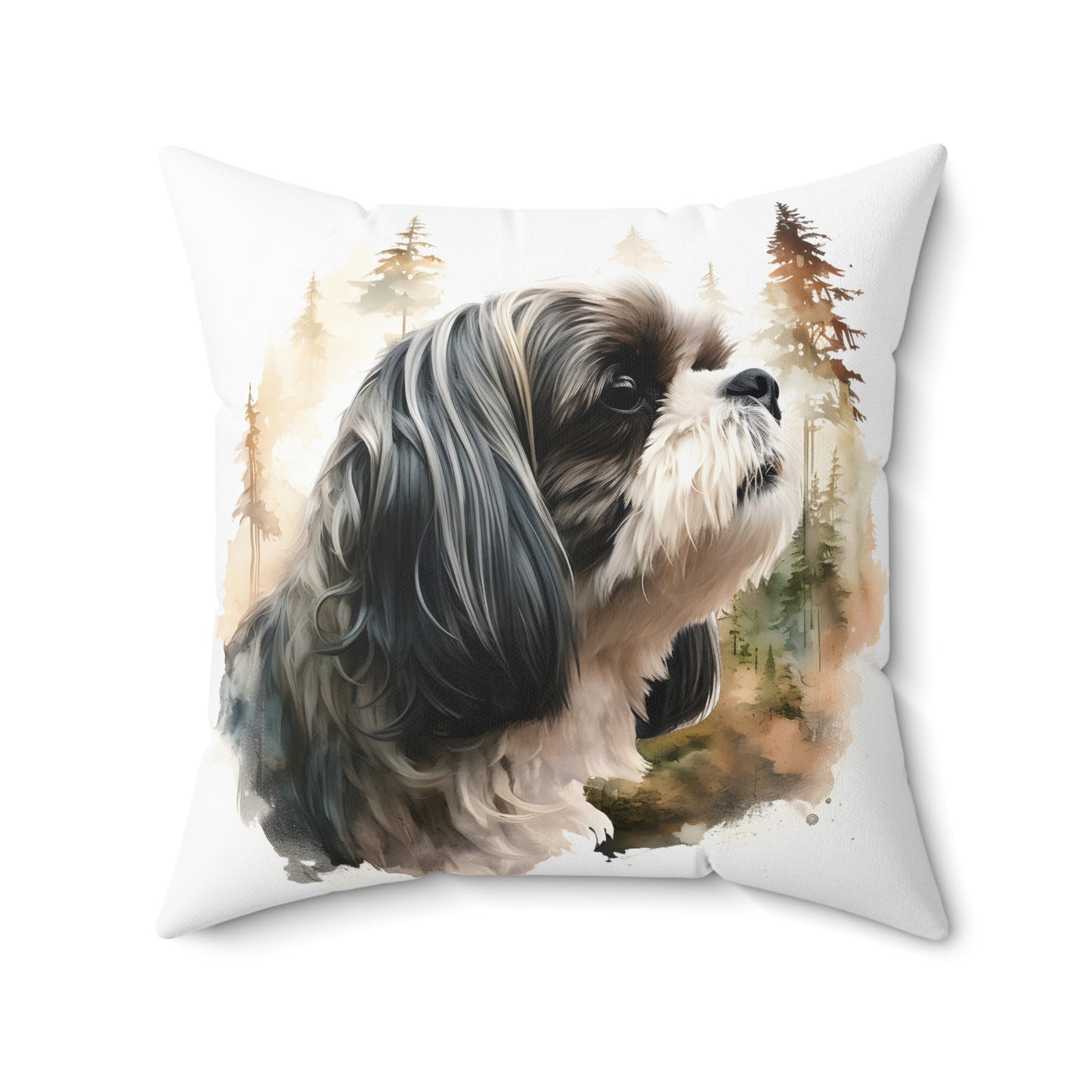 Watercolor Shih Tzu Accent Pillow