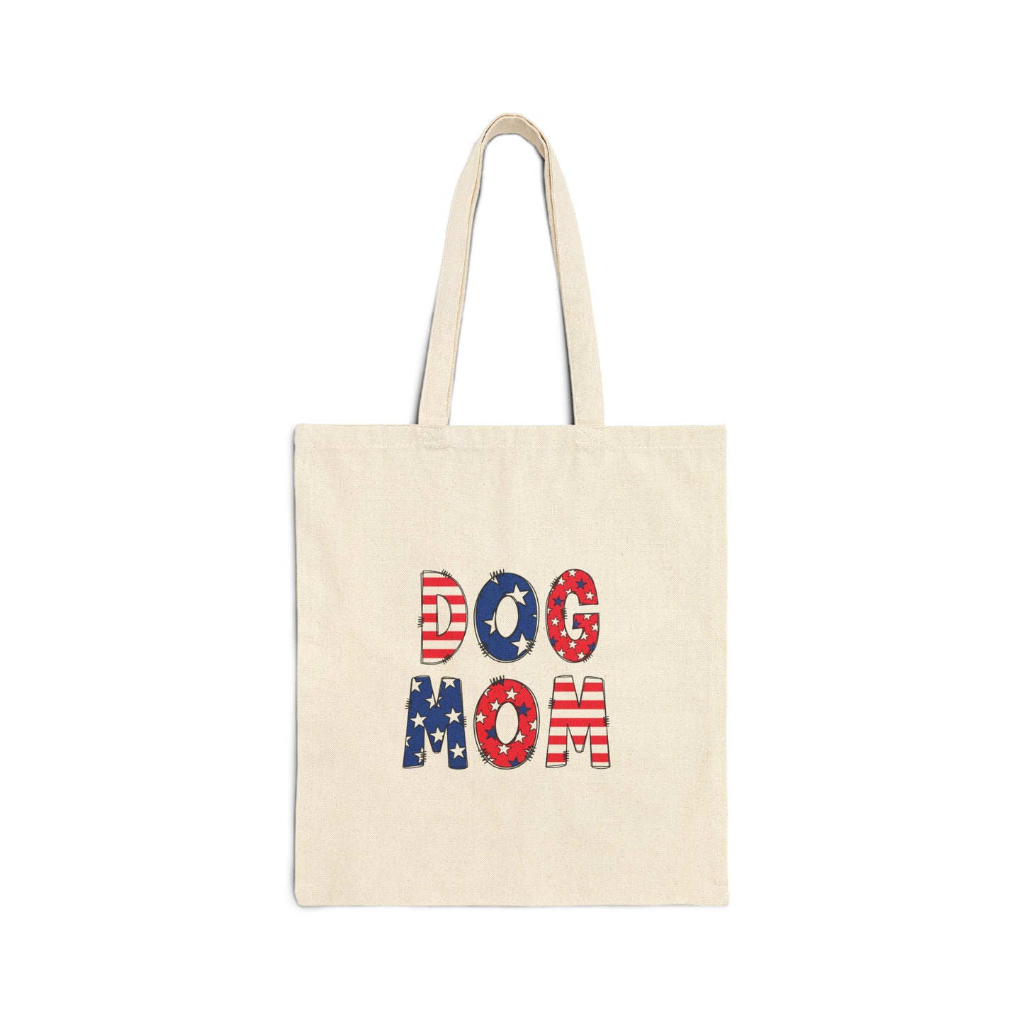 'Dog Mom' Cotton Canvas Tote Bag