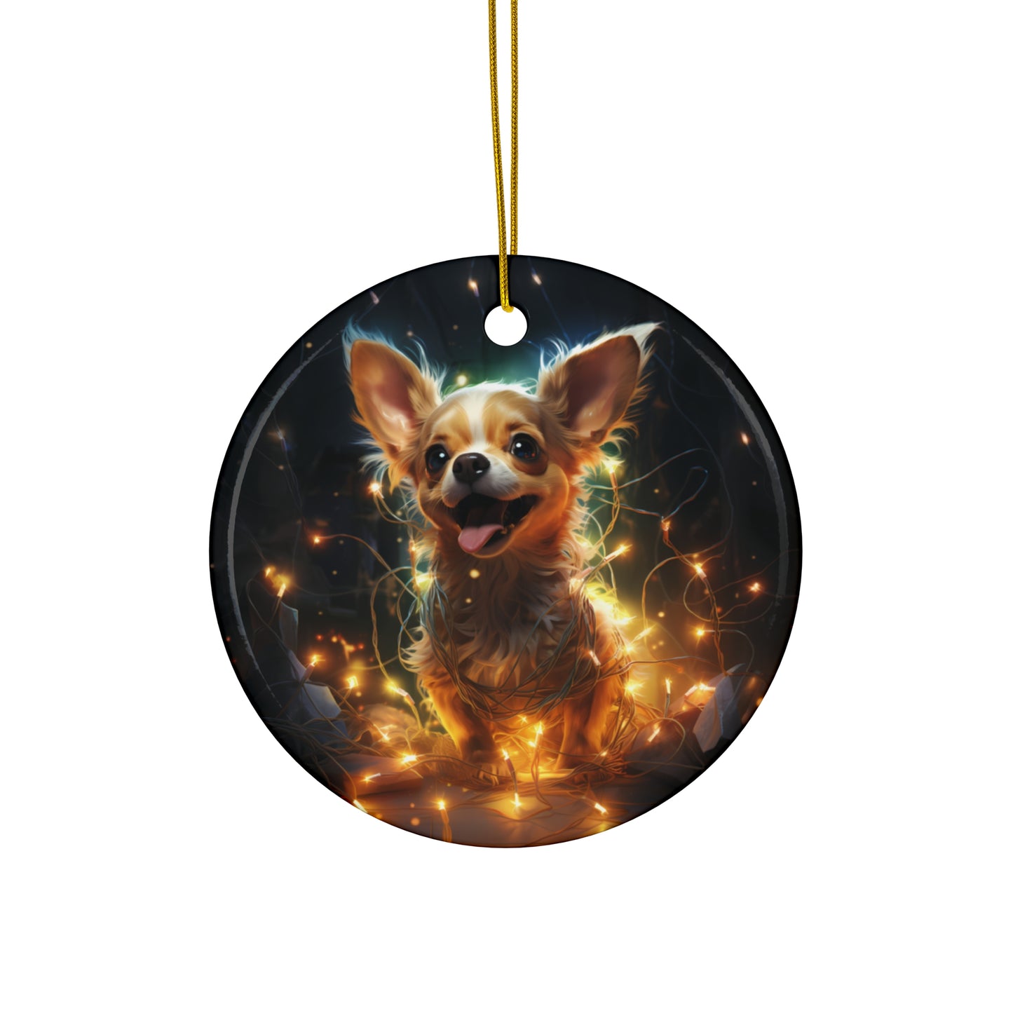 Christmas Ornament - Chihuahua with Twinkle Lights