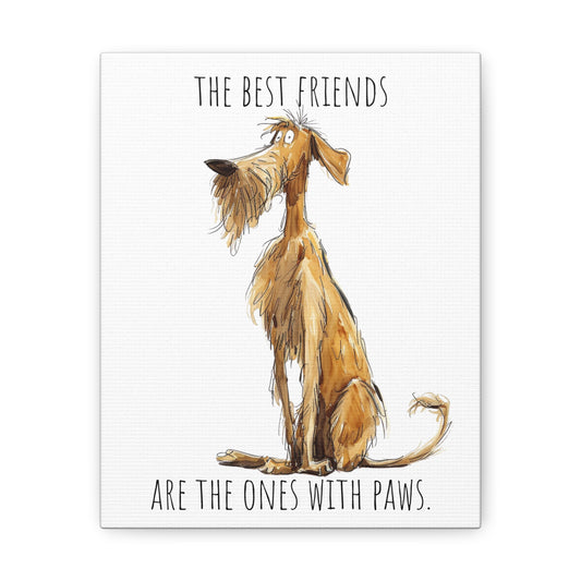 Canvas Gallery Wrap - Shaggy Dog Collection - The Best Friends Are The Ones With Paws